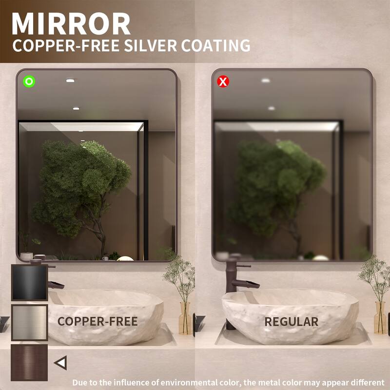 24/30/42/48/60 inch Rectangle Frameless Wall Mounted Bathroom Vanity Mirror