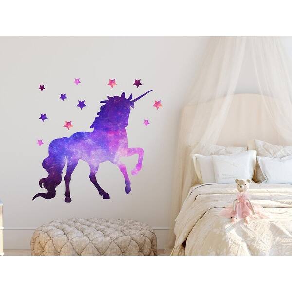 Shop Watercolor Galaxy Unicorn Wall Decals Overstock 31607699