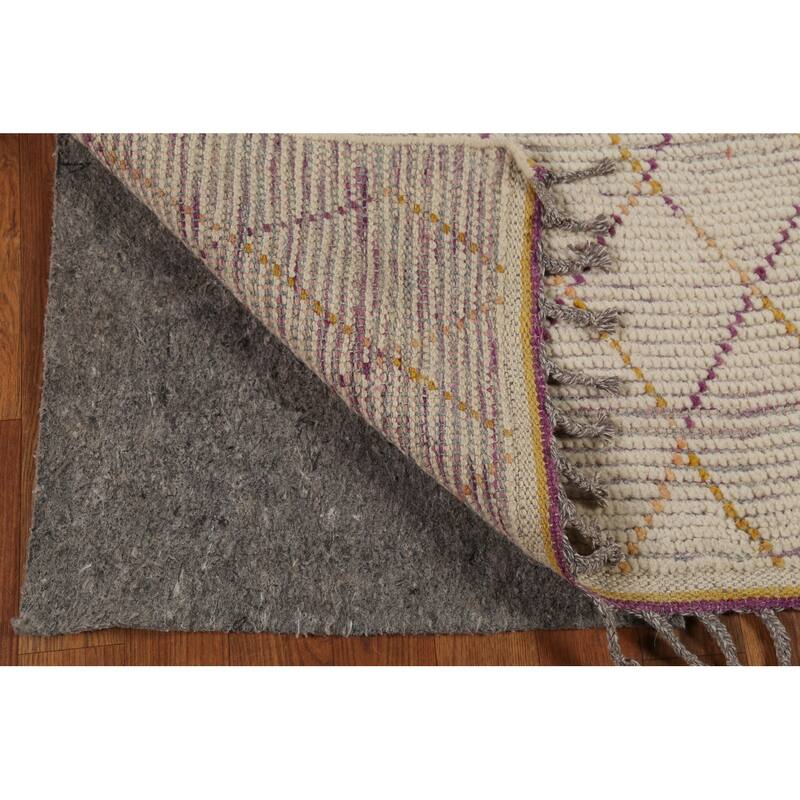 All-Over Trellis Moroccan Oriental Runner Rug Handmade Wool Carpet - 2'6"x 12'7"