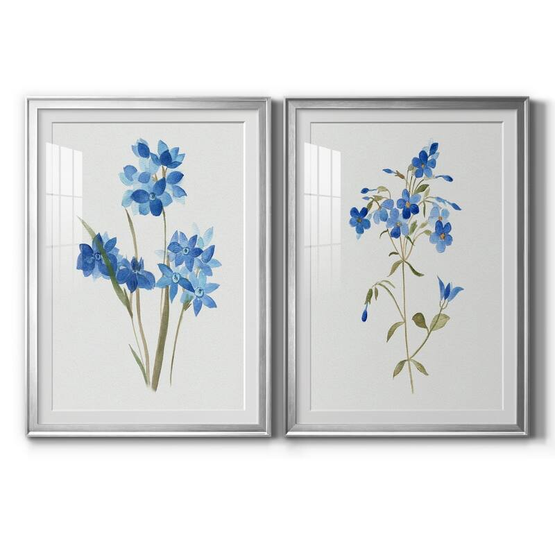 Blue Blossom Botanical I Premium Framed Print - Ready to Hang - 18.5X24.5 - Silver