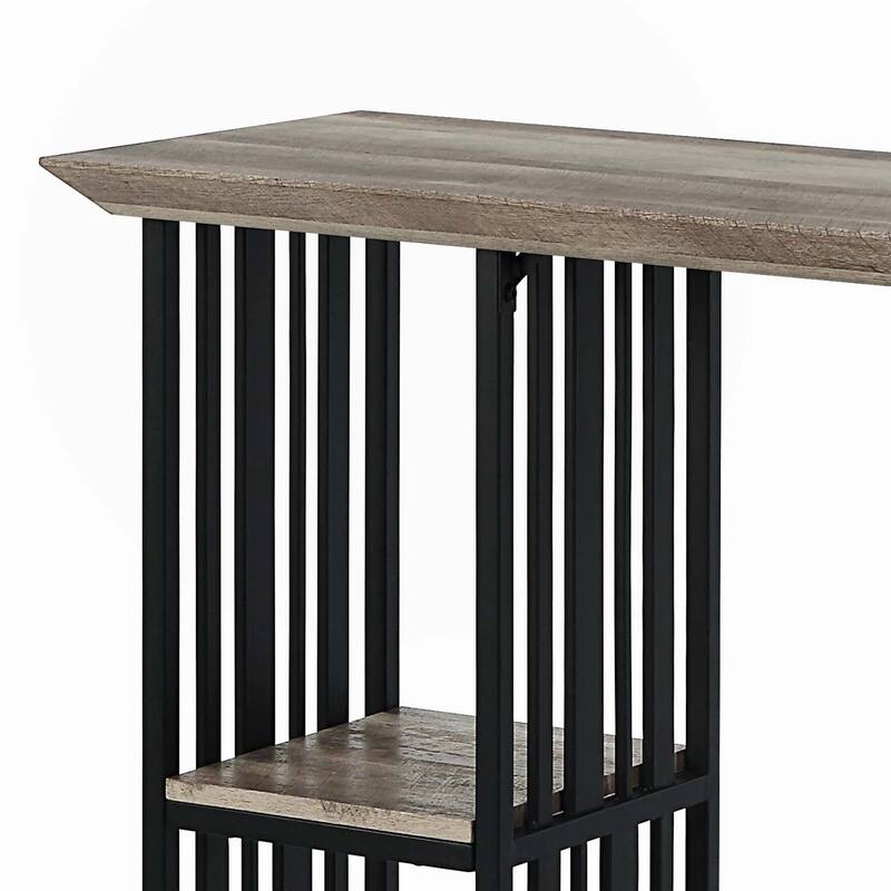 Oak and Sandy Black 2-Shelf Counter Height Table