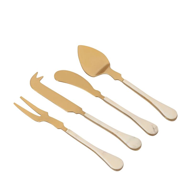 Set of 4 Stainless Steel & Resin Handle Cheese Set