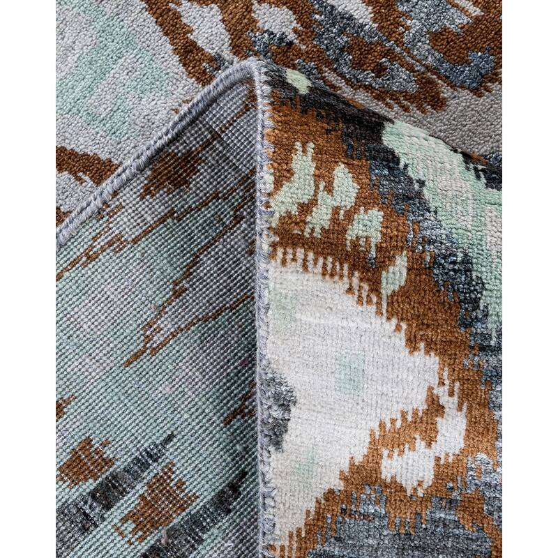Ikat One-of-a-Kind Hand-Knotted Area Rug, Blue - 8' 0" x 10' 4"
