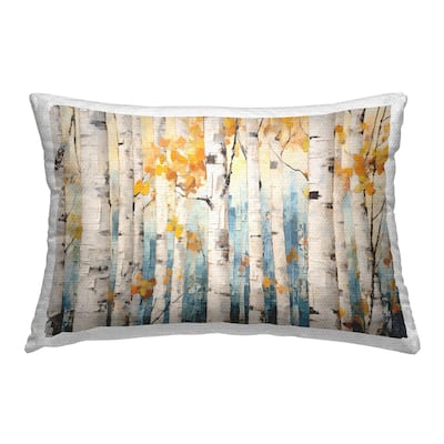 Stupell Autumn Birch Forest Printed Outdoor Throw Pillow Design by Roozbeh Bahramali