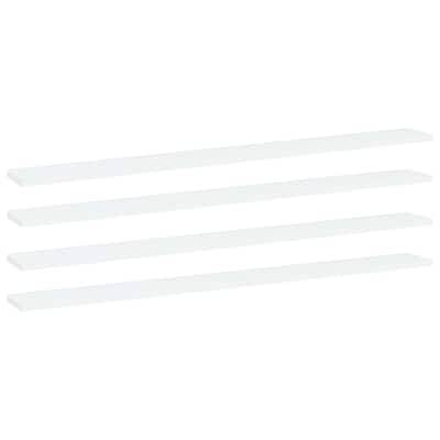 vidaXL Bookshelf Boards 4 pcs White 39.4"x3.9"x0.6" Chipboard