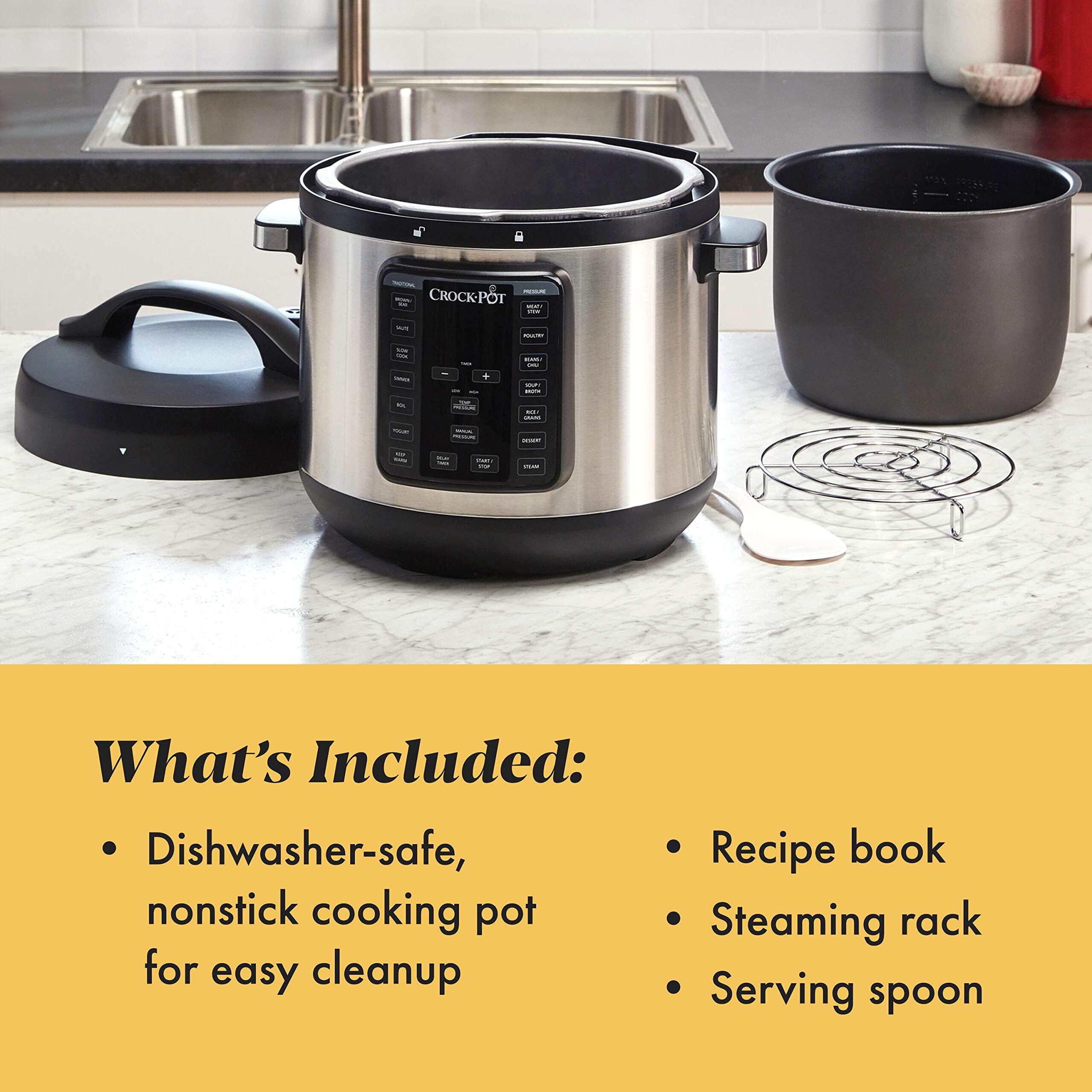 8 Quart Multi Use XL Express Crock Programmable Slow Cooker and Pressure Cooker with Manual Pressure Stainless Steel Bed Bath Beyond 39719440