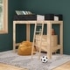 preview thumbnail 33 of 36, Mid-Century Modern Twin High Loft Bed Blonde/Black