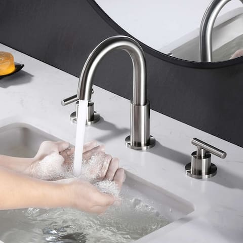 8 Inch Widespread Bathroom Sink Faucet 3 Holes Bathroom Faucet Double Handle Modern Basin Vanity Faucets Deck Mounted No Drain