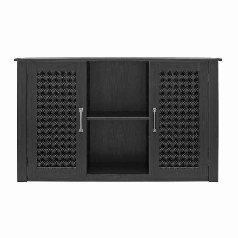 Roomfitters Finnegan 55 Gallon Aquarium Stand, Metal Mesh Storage Cabinet with Adjustable Shelves, Black