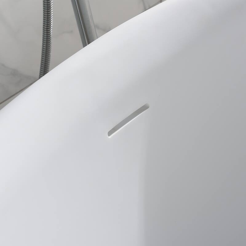 Repose 59" Stone Resin Soaking Tub - Round - 59D x 59W x 22H