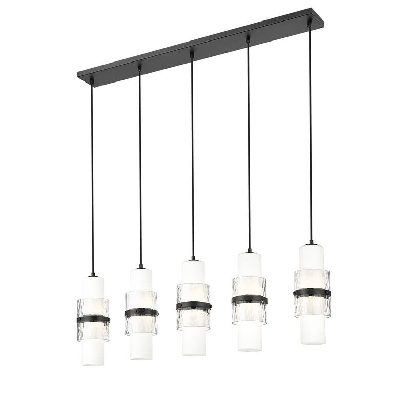 Cayden 5 Light Linear Chandelier in Matte Black - Matte Black