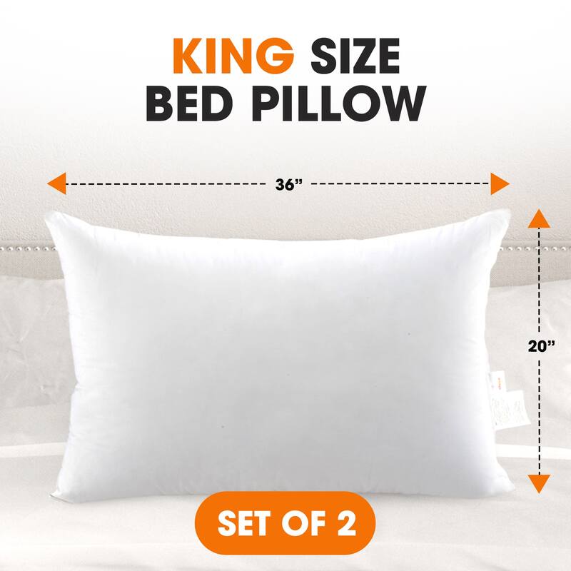 Cheer Collection Hypoallergenic Alternative Down Hollow Fiber Pillow - White