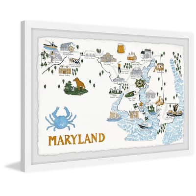 'White Maryland' Framed Painting Print