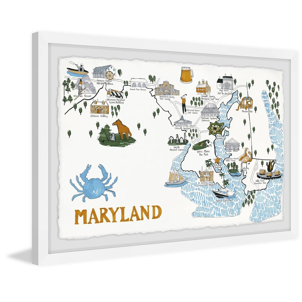 'White Maryland' Framed Painting Print