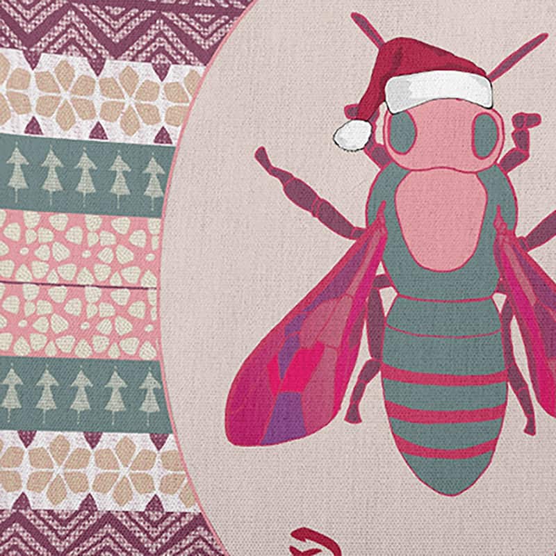 Bee Merry Christmas Indoor/Outdoor Throw Pillow