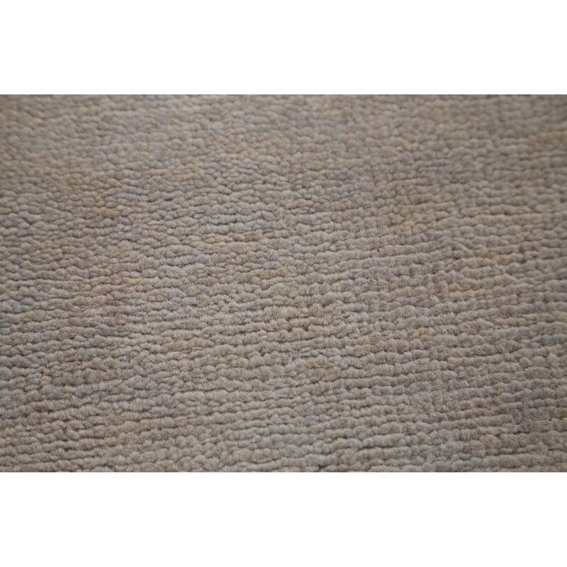 Hand Knotted Oriental 100% Wool Carpet Modern Solid Greys & Charcoal Gabbeh Runner Rug - 10' 1'' X 3' 0''