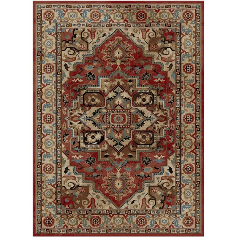 Mayberry Hometown Charisma Traditional Area Rug - 5'3"x7'7" - Claret