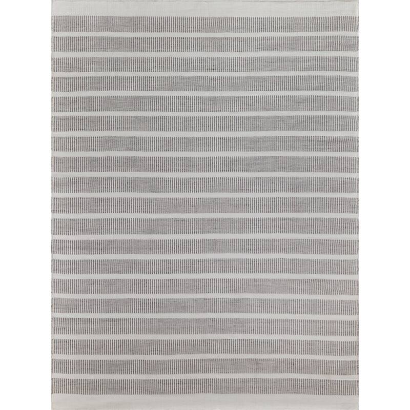 EXQUISITE RUGS Boca Indoor/Outdoor Flatweave PET yarn Ivory/Grey Area Rug.