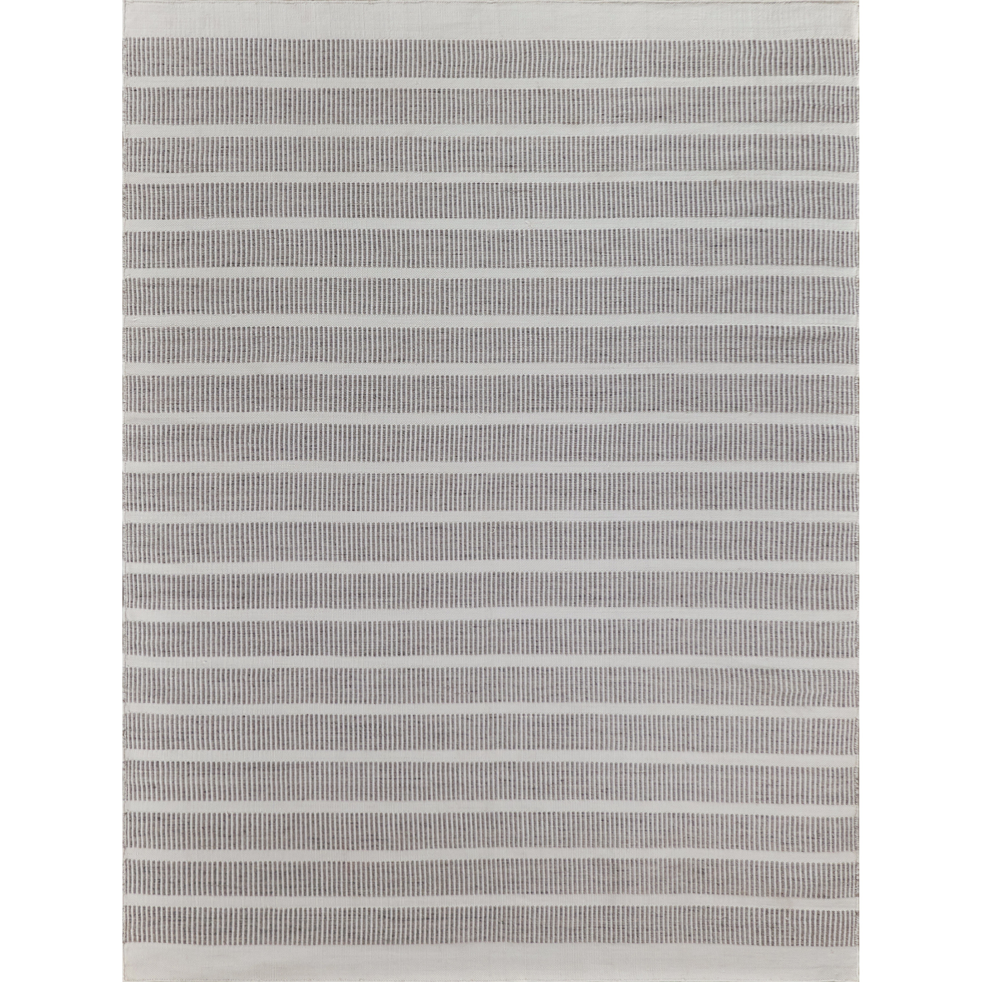 EXQUISITE RUGS Boca Indoor/Outdoor Flatweave PET yarn Ivory/Grey Area Rug.