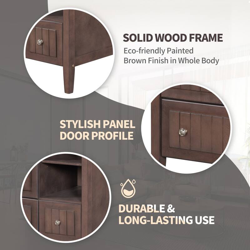 36" Bathroom Vanity Base Only, Solid Wood Frame and MDF Boards for Kitchen, Living Room or Entryway