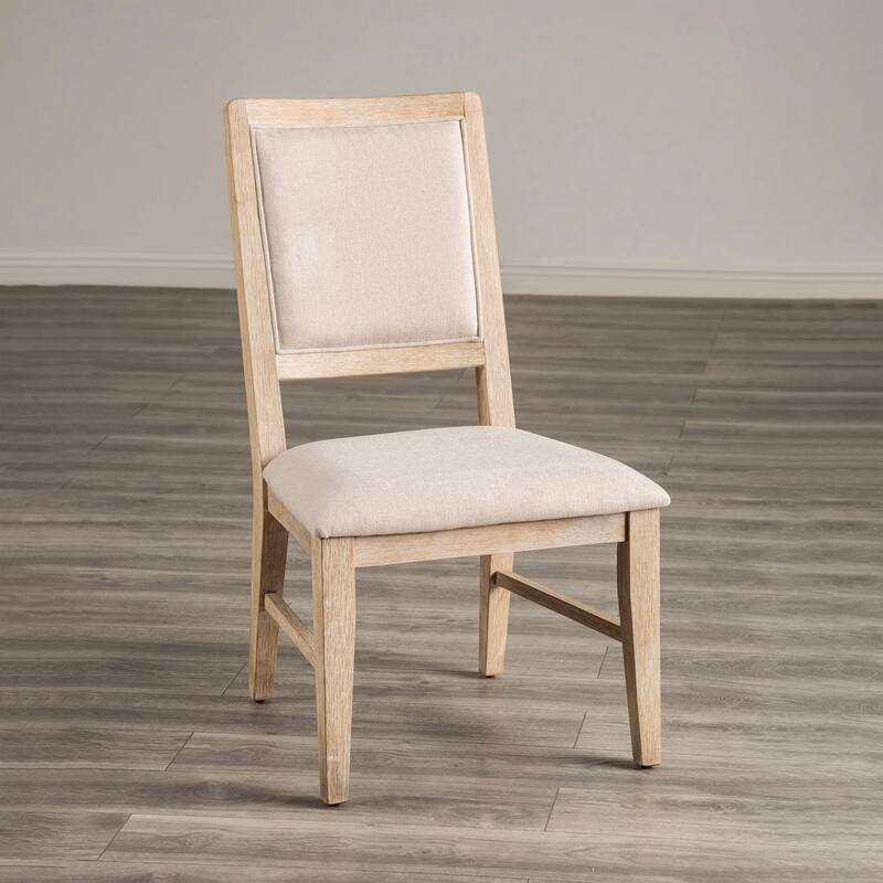 Furniture of America Eira Distressed Natural Wood Padded Dining Chairs (Set of 2) - Distressed Natural
