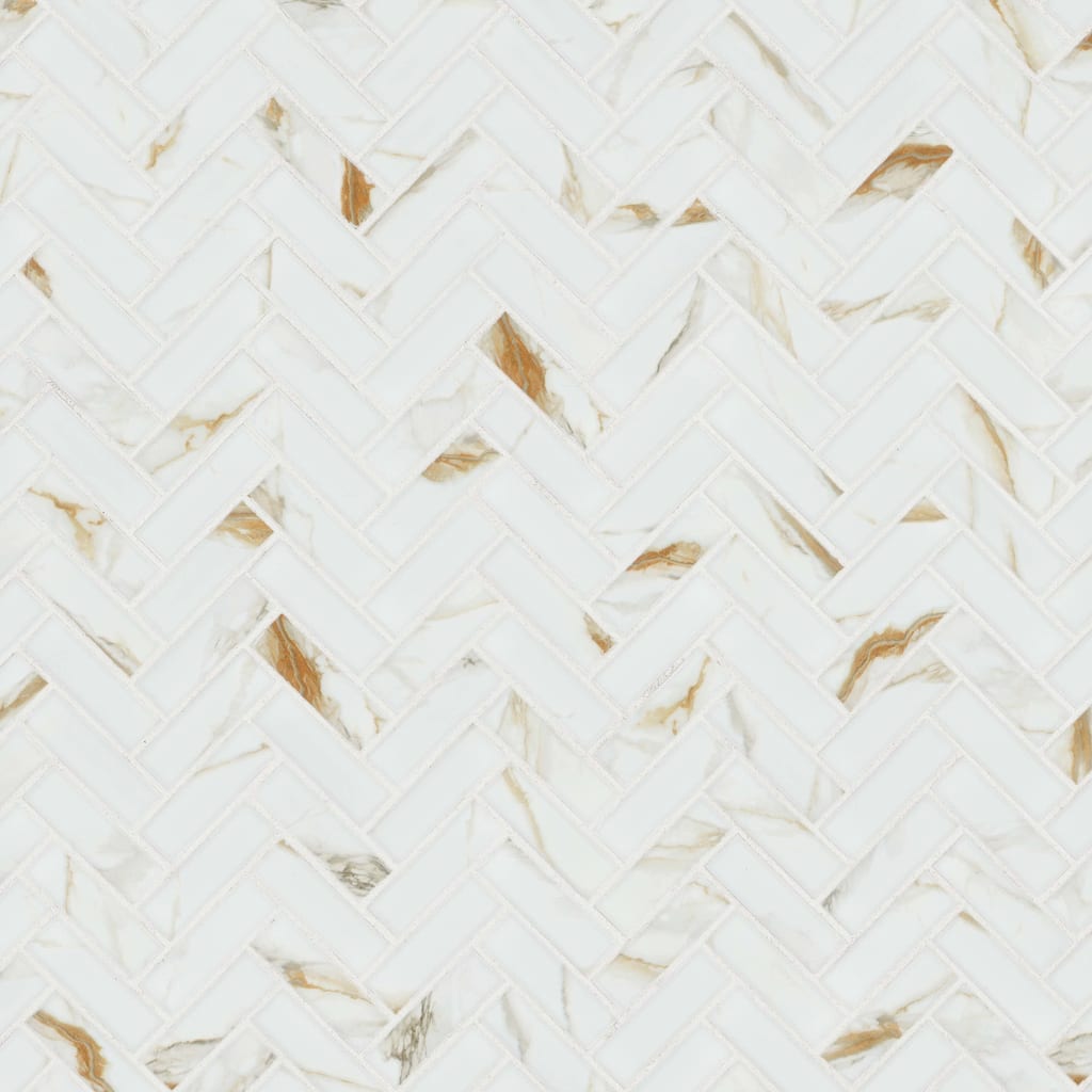 Ackland AKM-P-1X3HBM-CA 11" x 12" Porcelain Herringbone Floor and Wall