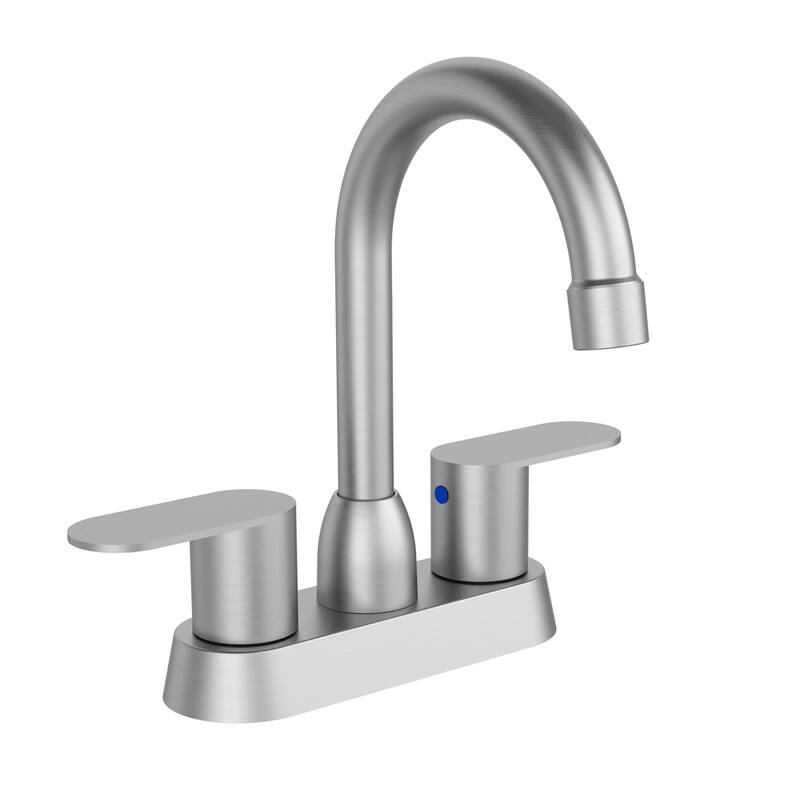 2-Handle Bathroom Sink Faucet 360 Degree High Arc Swivel Spout Centerset 4 Inch Vanity Faucet RV 3 Holes Lavatory Faucet - Brushed Nickel