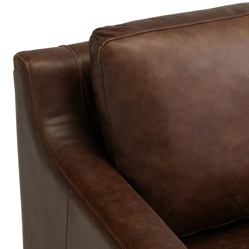 Poly & Bark Sorrento 35" Lounge Chair - Full Grain Genuine Italian Leather