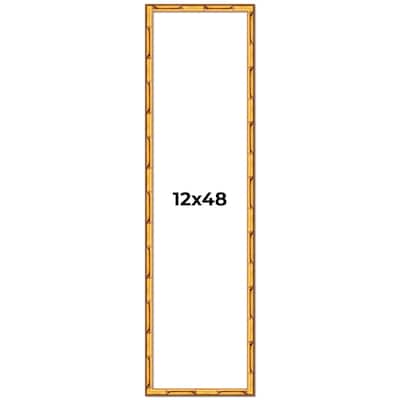 12x48 Frame Gold Bamboo Picture Frame Modern Photo Frame Includes UV Acrylic Shatter Guard Front Acid Free Foam Backing Board