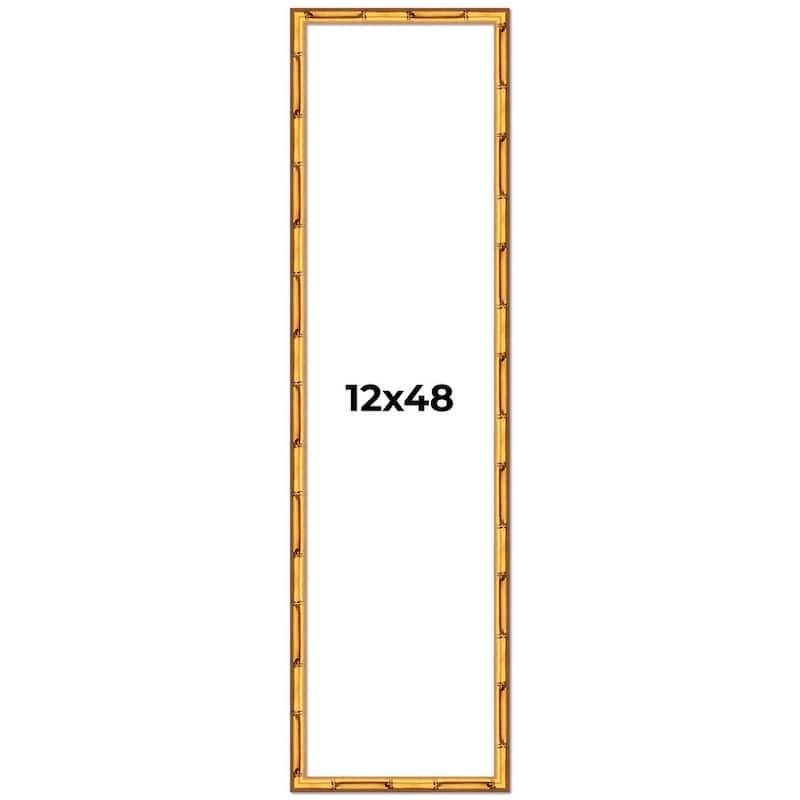 12x48 Frame Gold Bamboo Solid Wood Picture Frame | 1 Inch Moulding
