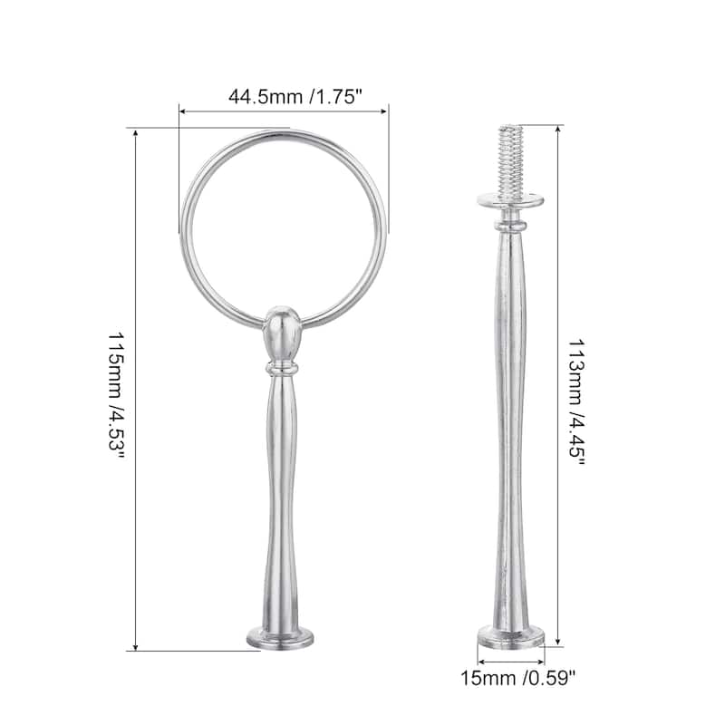 3 Set 3-Tier Cupcake Stand Hardware Fittings for Cake Stand, Silver - Silver