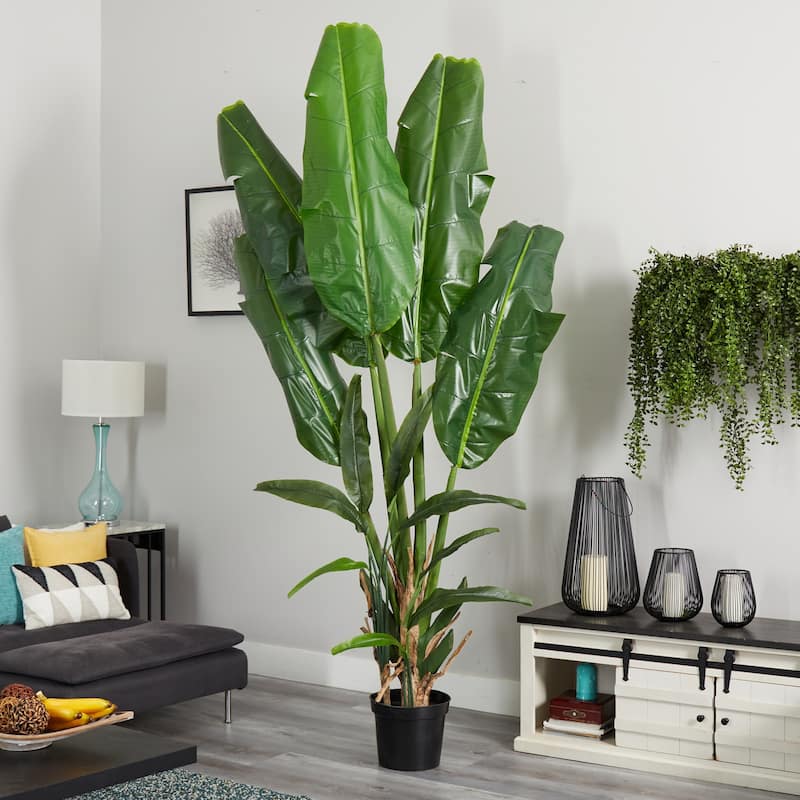 85" Tall Artificial Palm Tree - Farmhouse Travelers Palm Indoor Outdoor Décor - Green - 61 Inches and Over