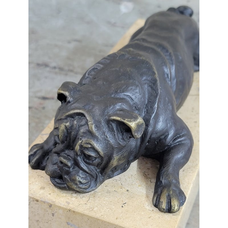 Art Deco English Imitative BullImitative dog Imitative Dog 100 Percent Solid Bronze Sculpture Statue Home Decor