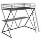 preview thumbnail 7 of 7, Twin Size Loft Bed with Rectangle Desk, Ladder & Full-Length Guardrails, X-Shaped Premium Steel Frame, Teens & Kids' Furniture