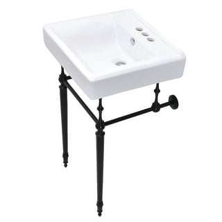 Kingston Brass Edwardian 20" Console Sink Set with 3 Faucet Holes at