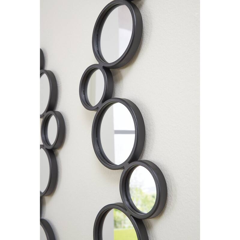 Signature Design by Ashley Vinler Black Accent Mirror Set (Set of 2) - 8" W x 0.75" D x 50" H