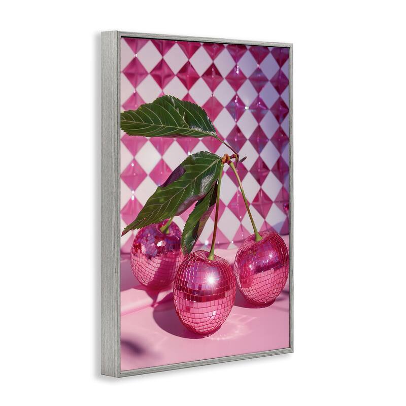 Stupell Groovy Cherry Disco Balls Framed Giclee Art Design By LSR Design Studio