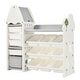 preview thumbnail 9 of 8, Kids Toy Storage Organizer with 14 Bins, Multi-functional Nursery Organizer Kids Furniture Set Toy Storage Cabinet Unit