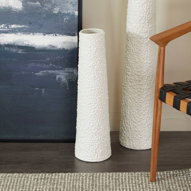 Minimalist Ceramic Modern Tall Vase with Bubble Texture - Silver, Black, Gold, White