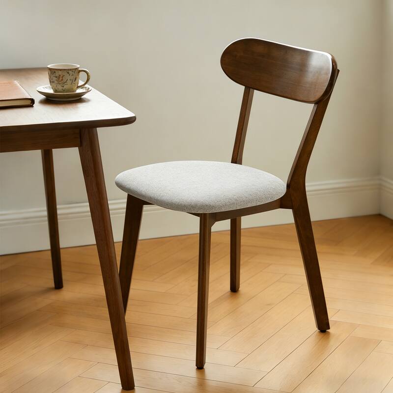 Solid Wood Dining Chairs Set of 2, Mid Century Modern Dining Chairs with Upholstered for Dining Room, Kitchen