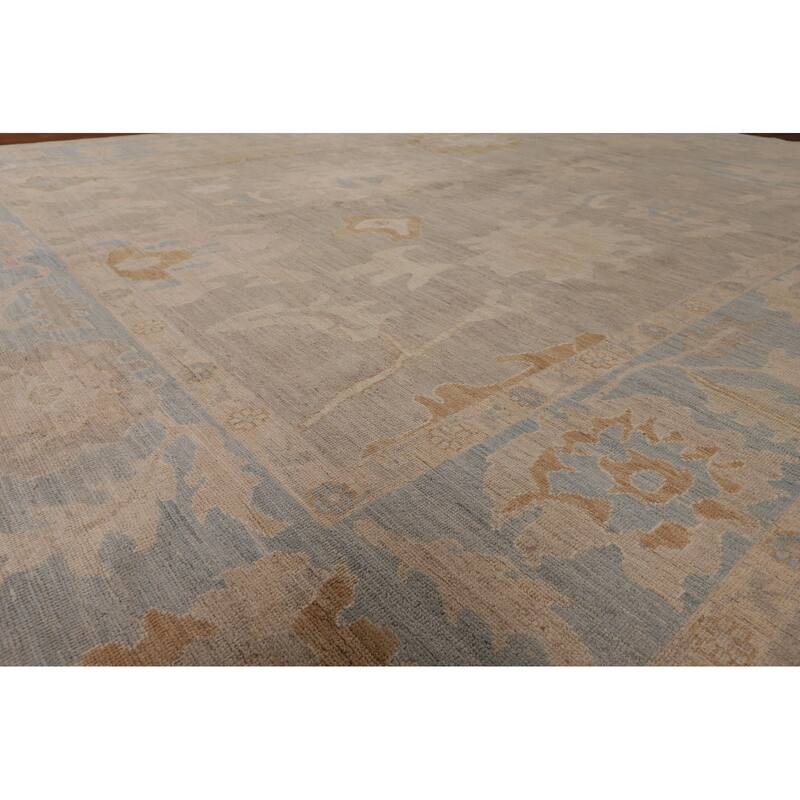 Vegetable Dye Oushak Oriental Large Area Rug Handmade Wool Carpet - 10'1" x 13'10"