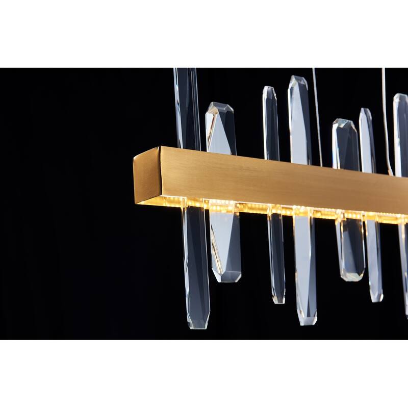 1-Light Chandelier - Coastal Craftsman Metal Hanging Light Fixture with Crystal Accents - 12