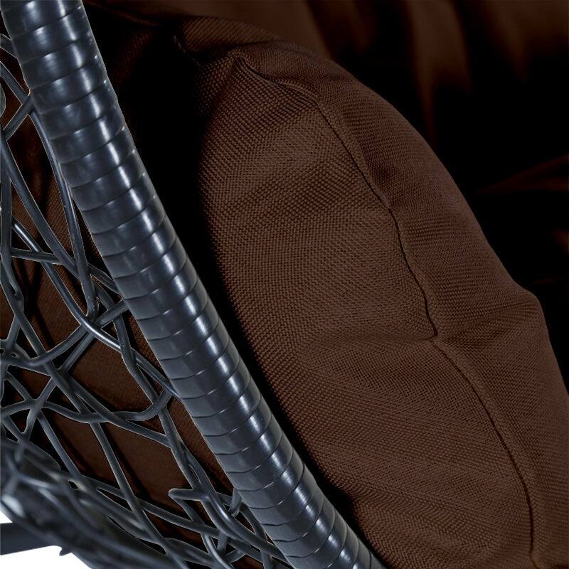 2-Person Outdoor Hanging Egg Chair with Teardrop Frame, Weather-Resistant Cotton Cushioned Seat for Patio and Indoor Use