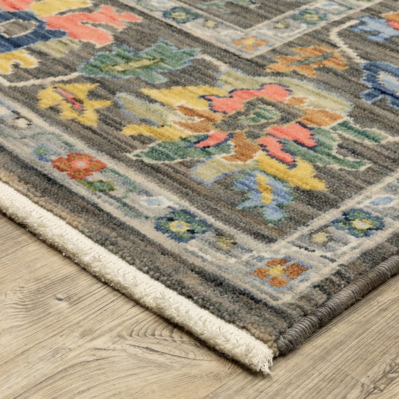 Style Haven Lawson Vintage Oriental Area Rug - 2' x 6' - Grey/ Multi