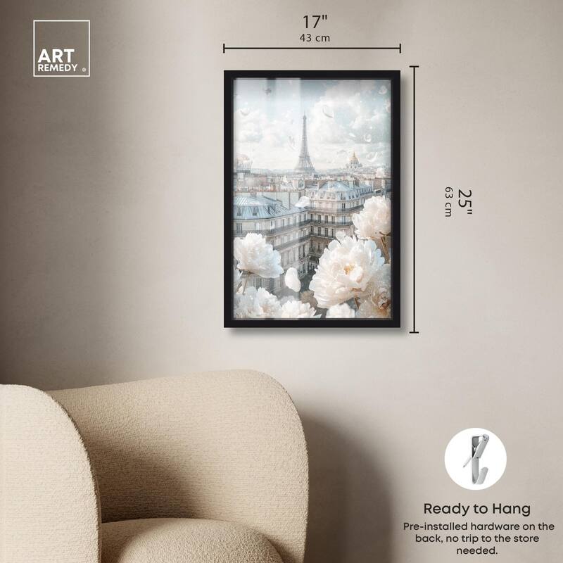 Peonies Over Paris Shadowbox by Art Remedy
