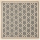 preview thumbnail 41 of 144, SAFAVIEH Courtyard Thomasina Indoor/ Outdoor Waterproof Patio Backyard Rug 5'3" Square - Anthracite/Beige