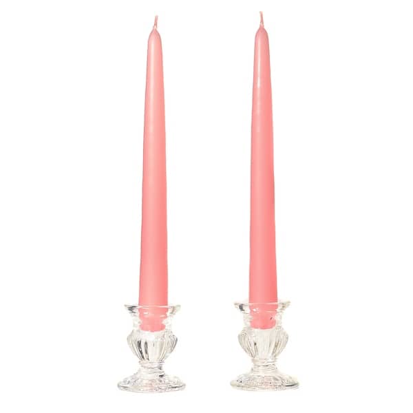 1 Pair Taper Candles Unscented 8 Inch Dusty Pink Tapers .88 in