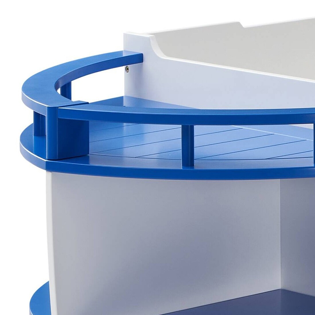 Sky Blue and White Twin/Twin Boat-shaped Bunk Bed Bed Bath