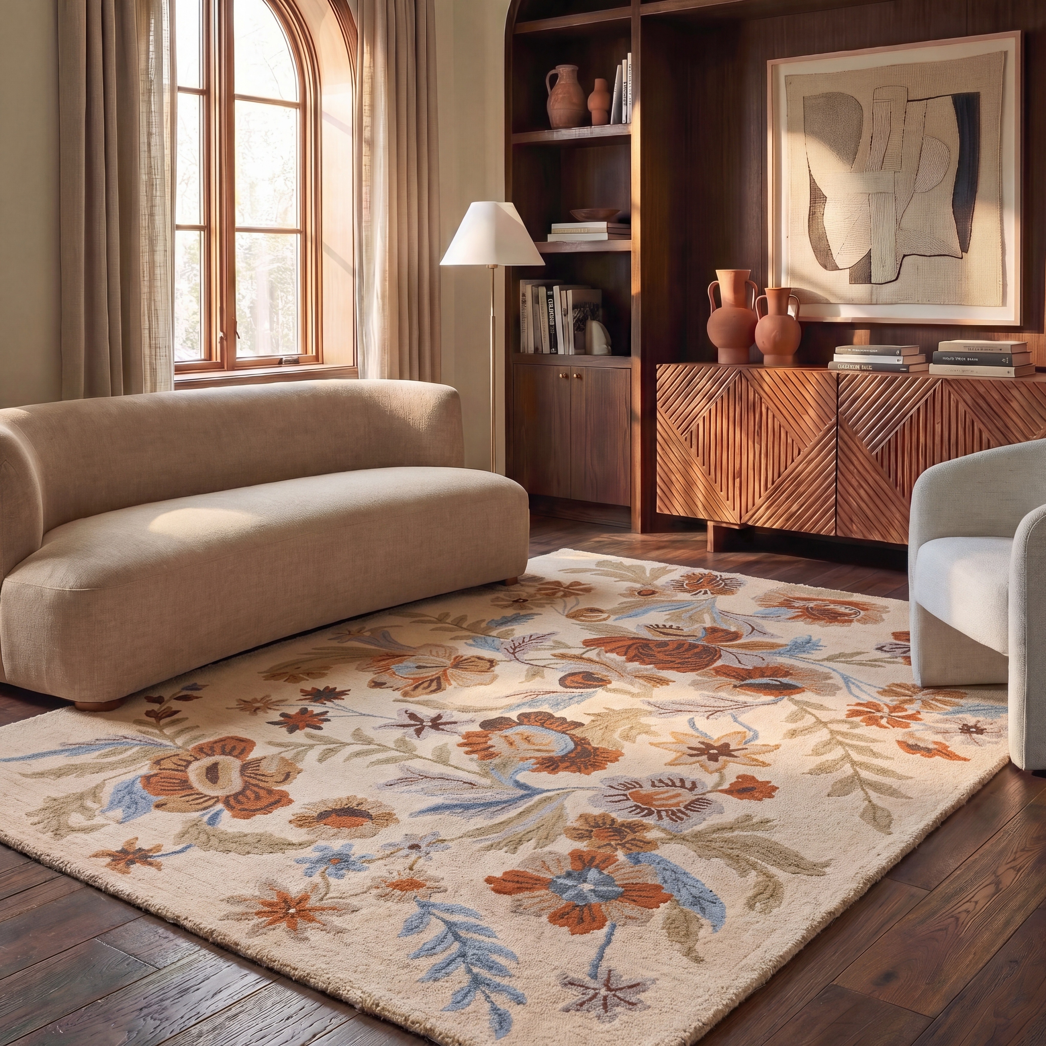 SAFAVIEH Handmade Blossom Catrinel Modern Floral Wool Rug