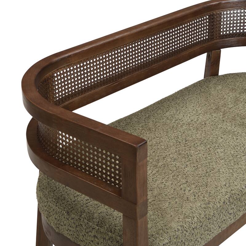 Christopher Knight Home - Modern Rattan Upholstered Loveseat with Hand-Woven Backrest